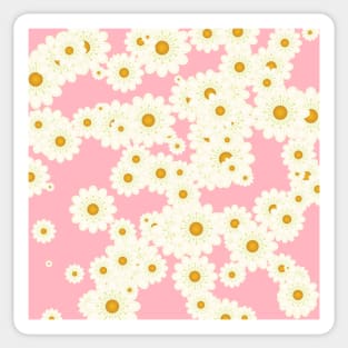 Daisies on pink Sticker